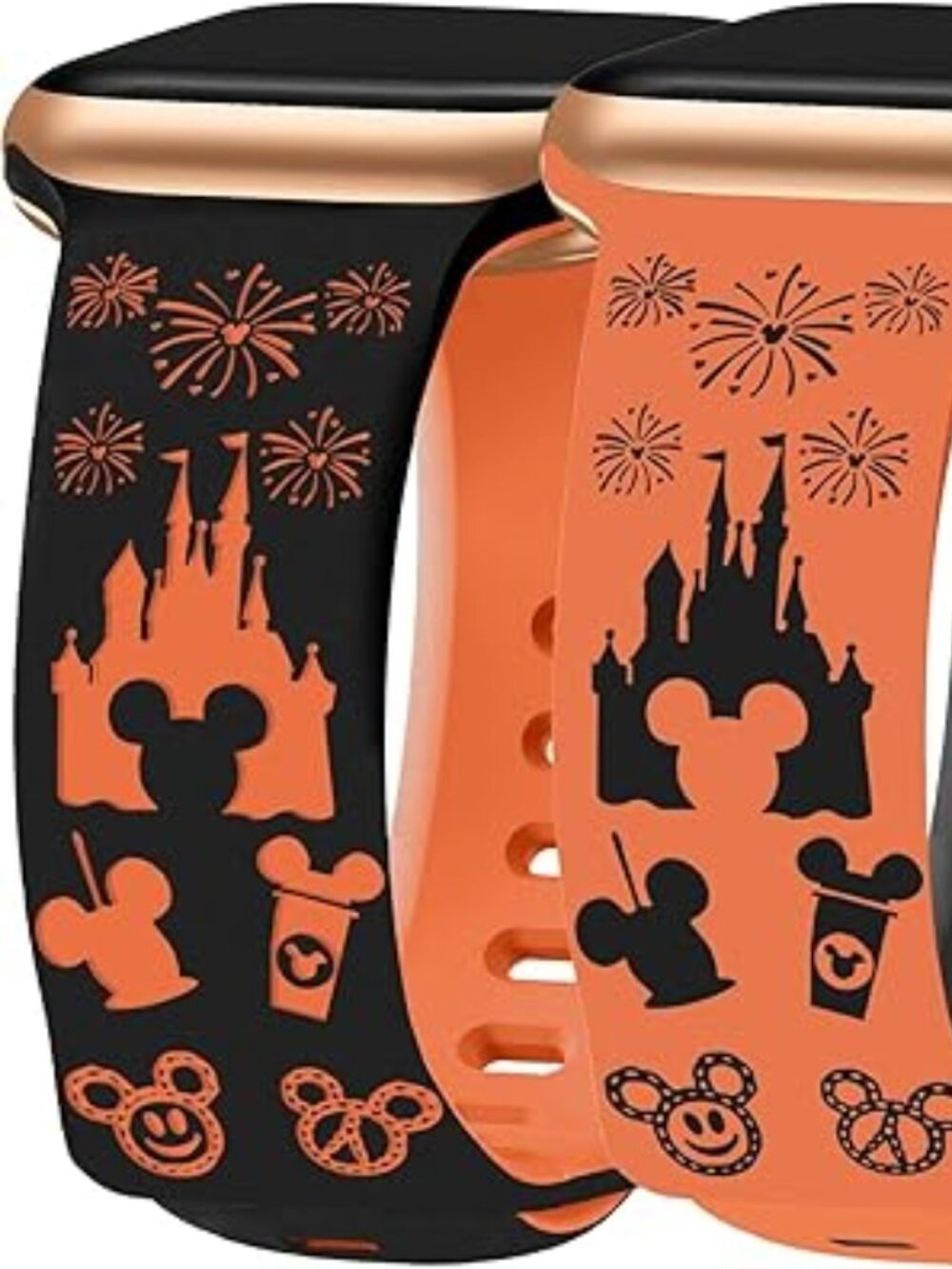 NEW 2 Cartoon Engraved Bands for Apple Watch Luxury Style Bands